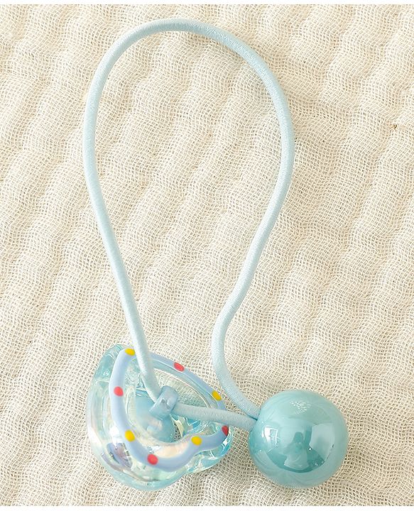 Babyhug Free Size Rubber Band With Heart Applique - Light Blue