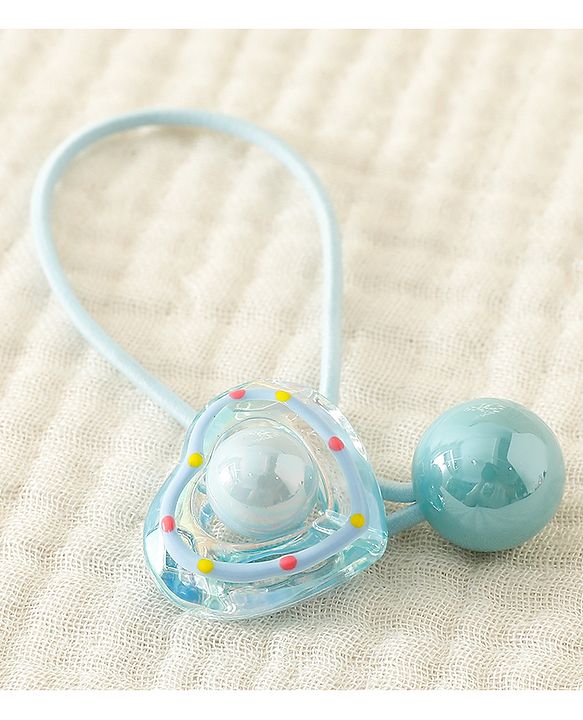 Babyhug Free Size Rubber Band With Heart Applique - Light Blue