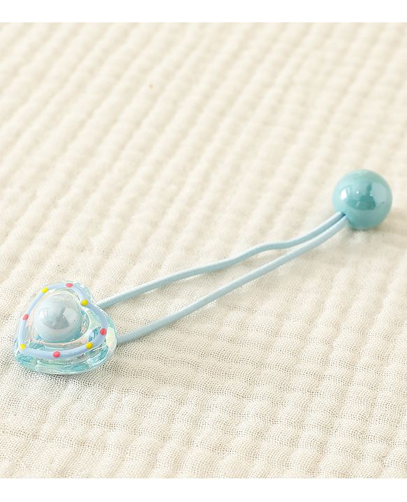 Babyhug Free Size Rubber Band With Heart Applique - Light Blue