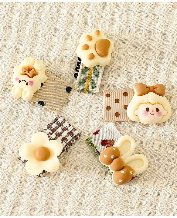 Babyhug Free Size Hair Clips Pack Of 5 - Multi Colour
