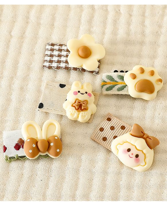 Babyhug Free Size Hair Clips Pack Of 5 - Multi Colour