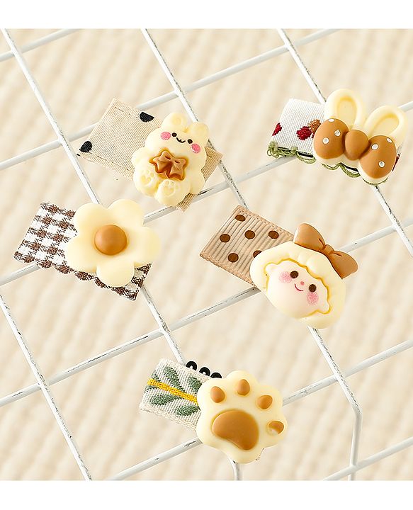 Babyhug Free Size Hair Clips Pack Of 5 - Multi Colour