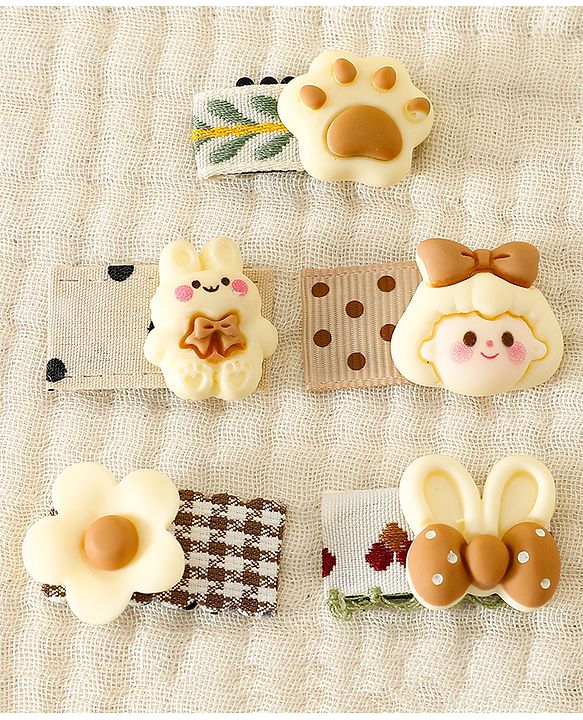 Babyhug Free Size Hair Clips Pack Of 5 - Multi Colour