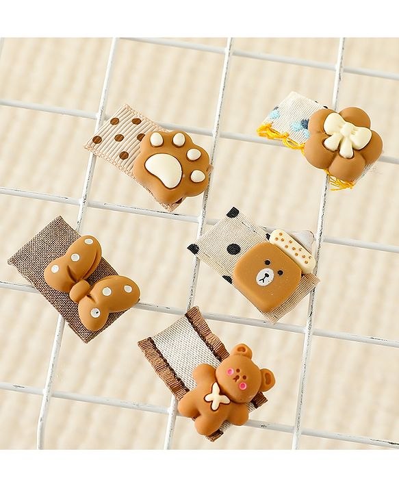 Babyhug Free Size Hair Clips Pack Of 5 - Multi Colour
