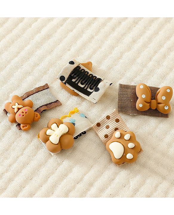 Babyhug Free Size Hair Clips Pack Of 5 - Multi Colour