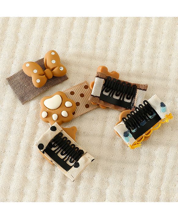 Babyhug Free Size Hair Clips Pack Of 5 - Multi Colour
