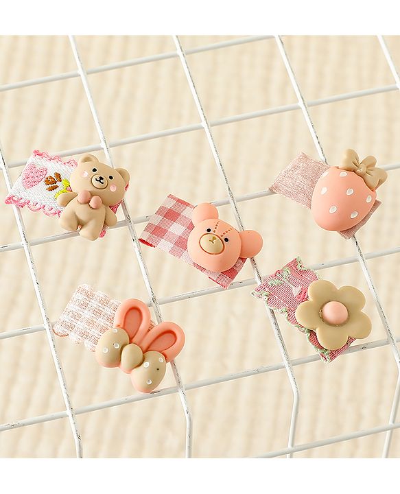 Babyhug Free Size Hair Clips Pack Of 5 - Multi Colour