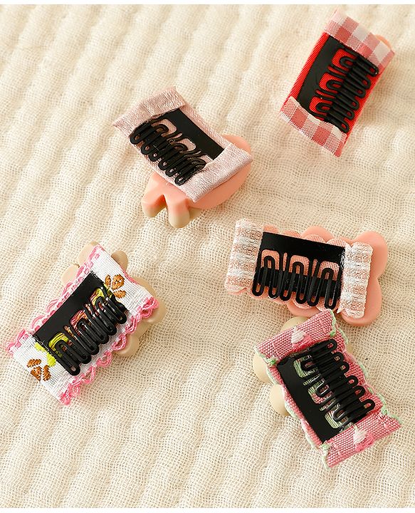 Babyhug Free Size Hair Clips Pack Of 5 - Multi Colour