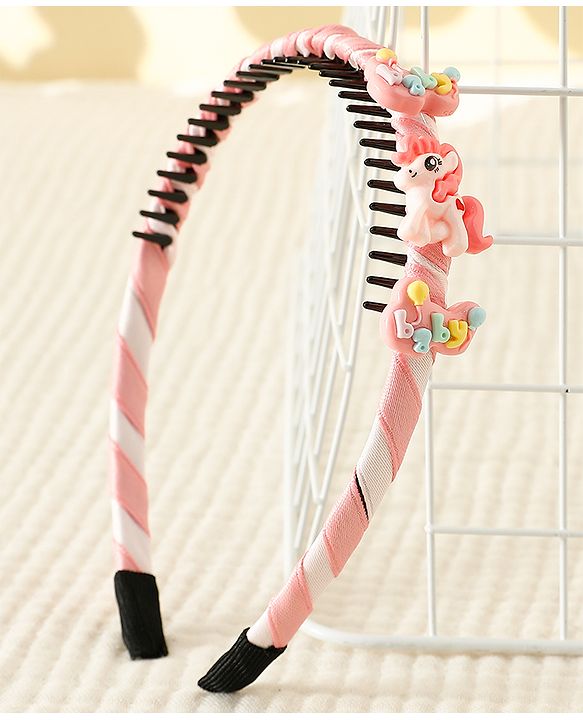 Babyhug Hair Band With Unicorn Applique - Pink