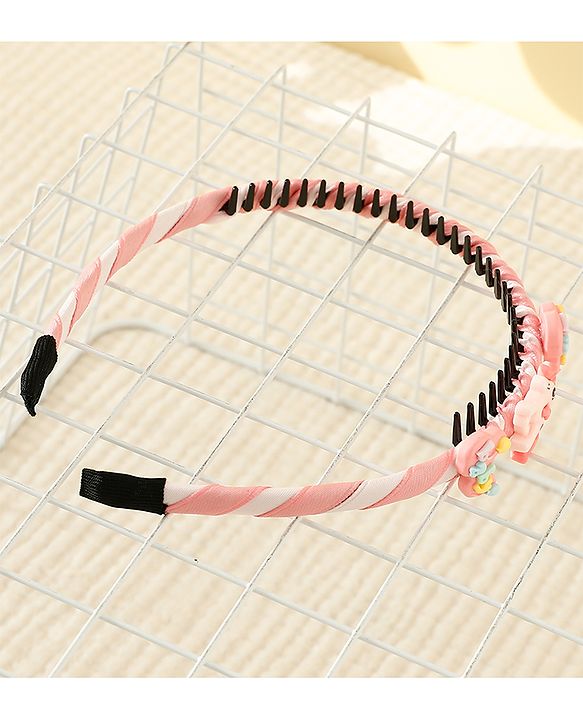 Babyhug Hair Band With Unicorn Applique - Pink