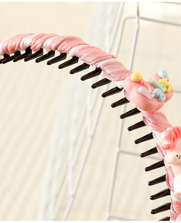 Babyhug Hair Band With Unicorn Applique - Pink
