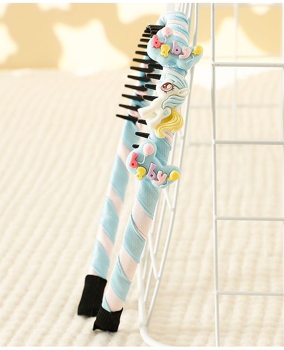 Babyhug Hair Band With Unicorn Applique - Pink