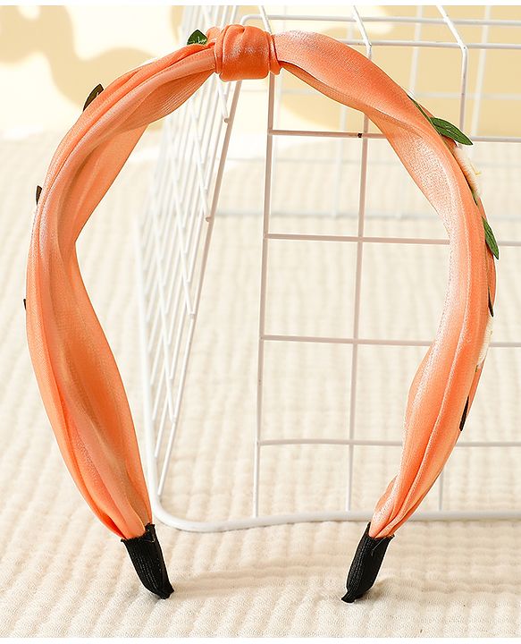 Pine Kids Hair Band with Floral Applique - Peach