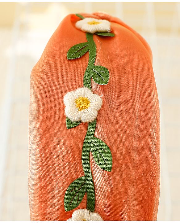 Pine Kids Hair Band with Floral Applique - Peach
