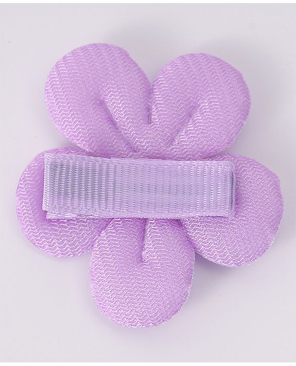 Babyhug Hair Pins and Clips With Bow & Floral Design Pack Of 8 - Purple
