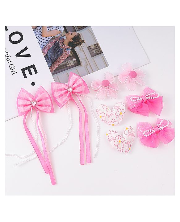 Babyhug Hair Bands With Bow Applique Free Size Pack of 2- Multicolor main image 1