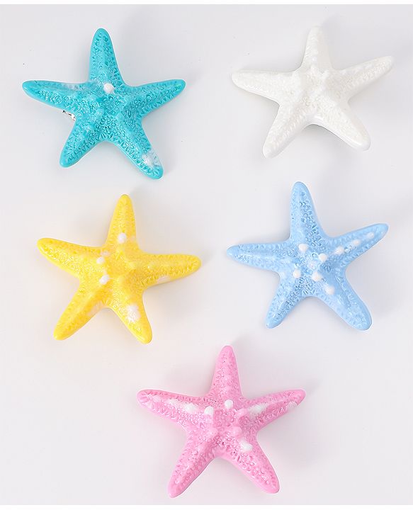 Babyhug Hair Pins and Clips With Star Design Pack Of 5 - Pink & Blue