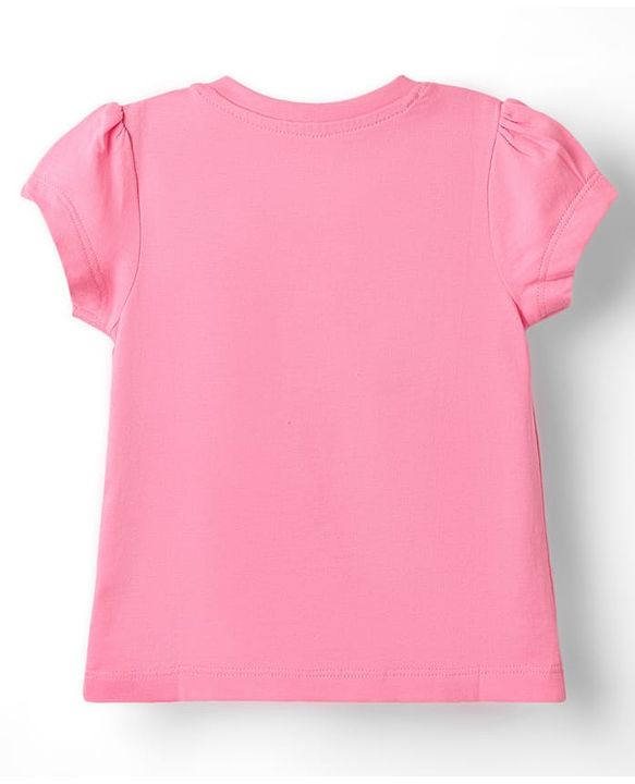 Babyhug Cotton Knit Half Sleeves Capri Set With Polka Dots & Floral Print - Pink & Navy Blue