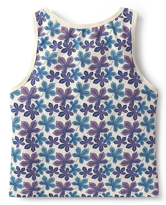 Pine Kids Cotton Lycra Knit Sleeveless Vests With Floral Print Pack Of 3 (Color May Vary)