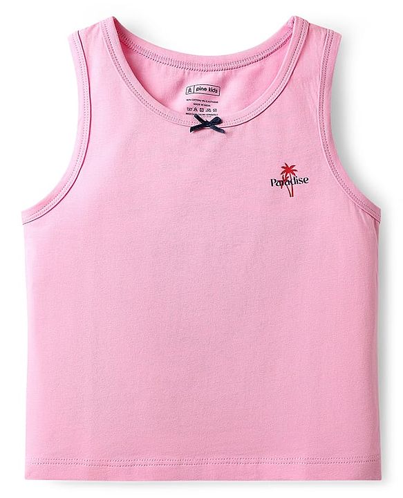 Pine Kids Cotton Lycra Knit Sleeveless Vests With Floral Print Pack Of 3 (Color May Vary)
