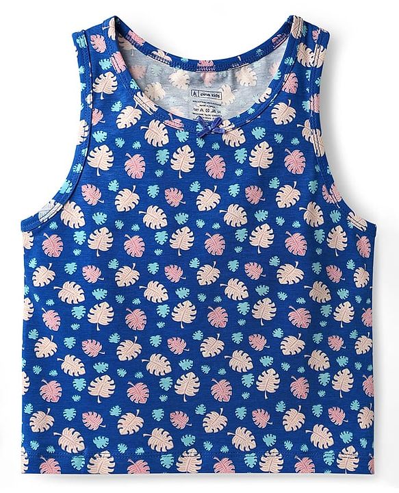 Pine Kids Cotton Lycra Knit Sleeveless Vests With Floral Print Pack Of 3 (Color May Vary)