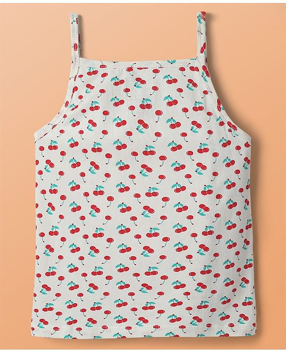 Pine Kids Cotton Elastane Knit Sleeveless Slip With Stripes & Polka Dots Pack Of 3 - Yellow White & Green