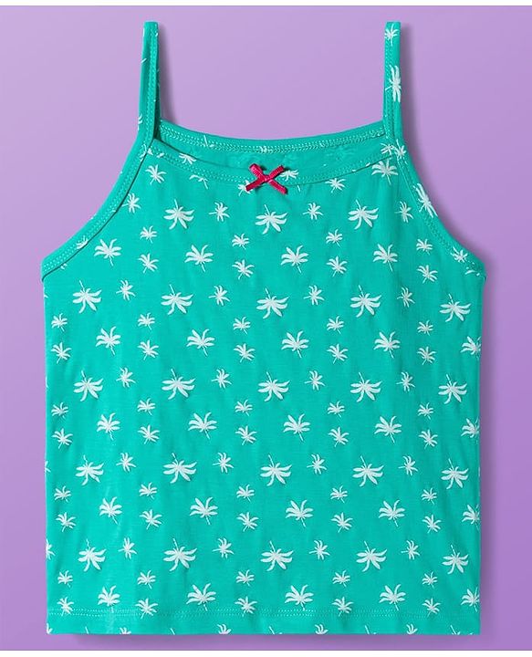 Pine Kids Cotton Knit Sleeveless Slips With Floral Print Pack Of 3 (Colour May Vary)