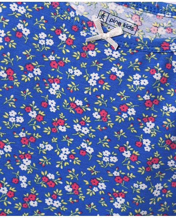 Pine Kids Cotton Knit Sleeveless Slips with Floral Print Pack of 3 (Color May Vary)