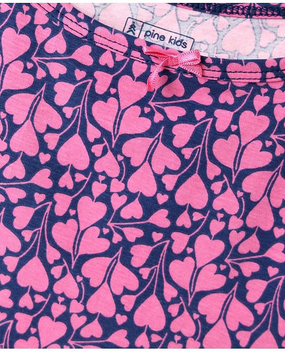 Pine Kids Cotton Knit Sleeveless Slips with Heart Print Pack of 3 (Color May Vary)
