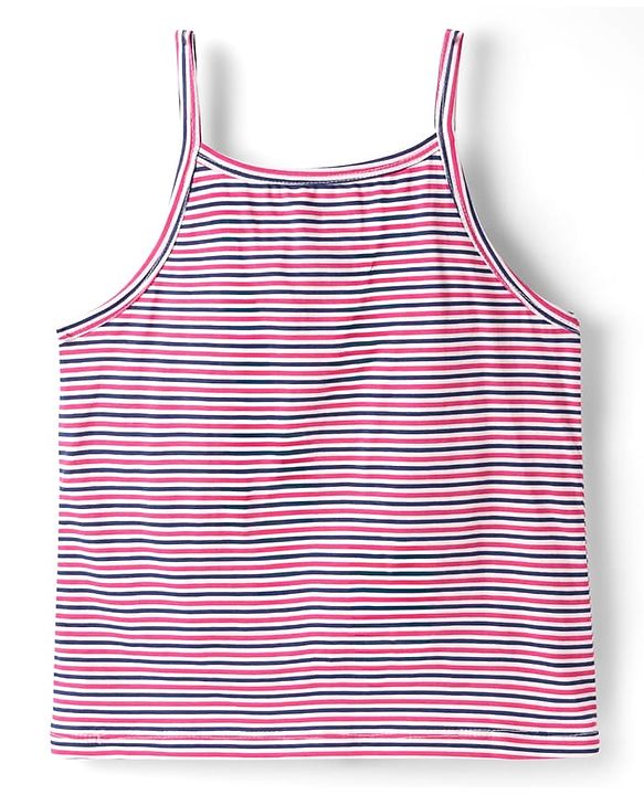 Pine Kids Cotton Knit Sleeveless Slips with Stripes & Polka Dots Pack of 3 (Color May Vary)