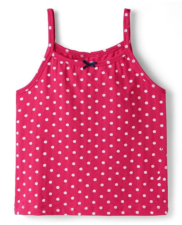 Pine Kids Cotton Knit Sleeveless Slips with Stripes & Polka Dots Pack of 3 (Color May Vary)