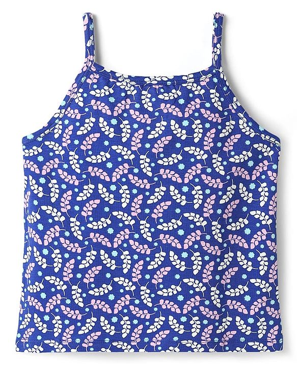 Pine Kids Cotton Elastane Knit Sleeveless Slips With Tropical Theme Print Pack Of 3 (Color May Vary)