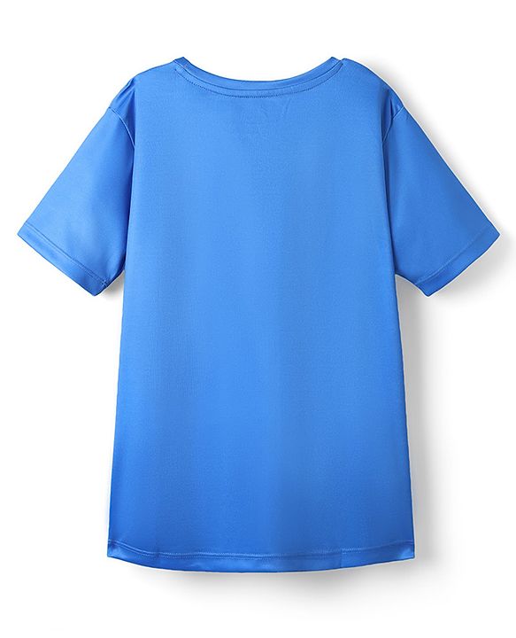 Pine Active Knit Half Sleeves T-Shirt With Text Print - Multicolor