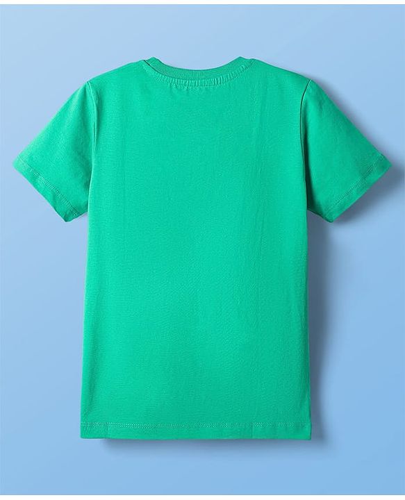 Pine Kids Cotton Knit Half Sleeves Cut & Sew T-Shirt & Lounge Pant Set with Text Print - Navy Blue