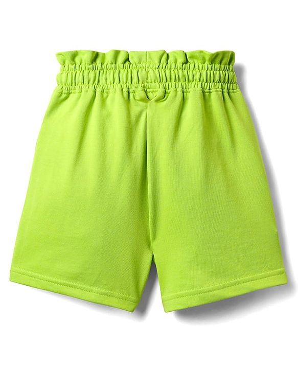 Pine Kids Looper Knit Mid Thigh Shorts With Number Print - Lime Green