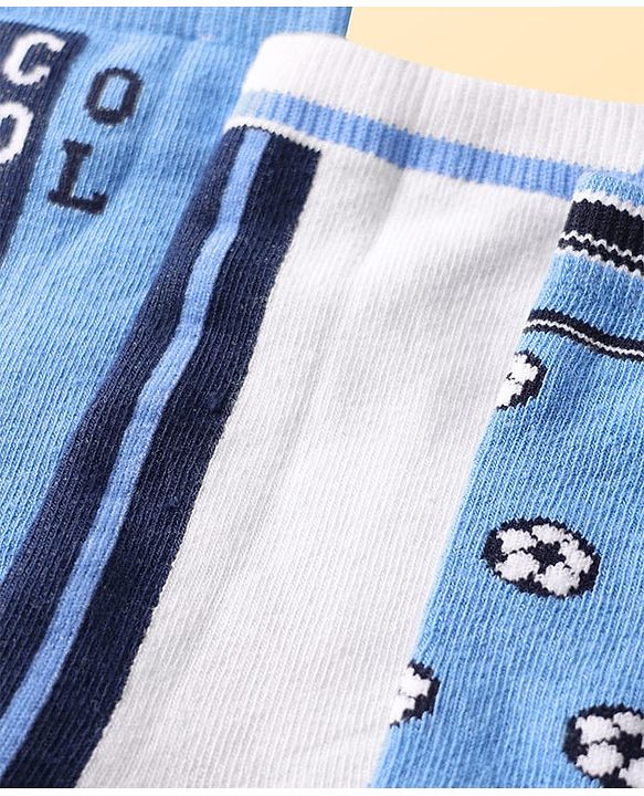 Pine Kids Knit Ankle Length Silvadur Antimicrobial Socks With Football Print(Colour May Vary)