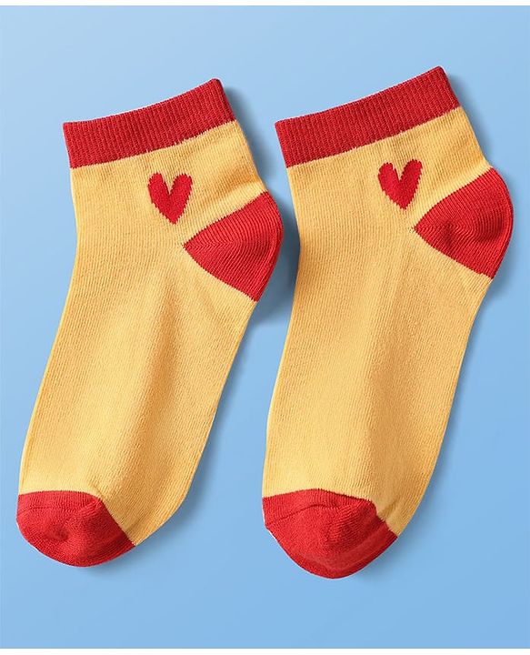 Pine Kids Knit Ankle Length Silvadur Antimicrobial Socks with Heart Print Design Pack of 3 - Color May Vary