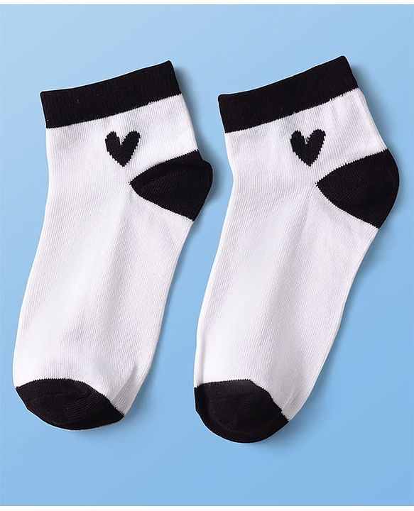 Pine Kids Knit Ankle Length Silvadur Antimicrobial Socks with Heart Print Design Pack of 3 - Color May Vary