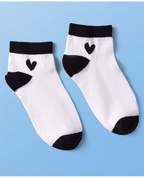 Pine Kids Knit Ankle Length Silvadur Antimicrobial Socks with Heart Print Design Pack of 3 - Color May Vary
