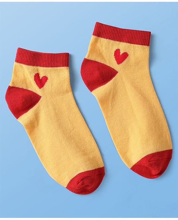 Pine Kids Knit Ankle Length Silvadur Antimicrobial Socks with Heart Print Design Pack of 3 - Color May Vary