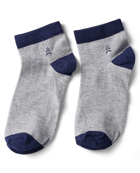 Pine Kids Knit Ankle Length Silvadur Antimicrobial Socks with Color Block Design Pack of 3 - Color May Vary