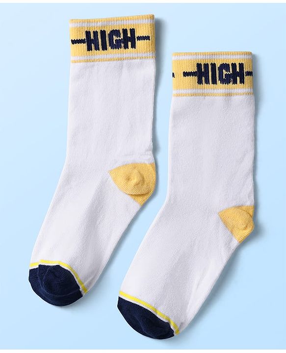 Pine Kids Knit Ankle Length Silvadur Antimicrobial Socks with Stripe & Text Design Pack of 3 - Color May Vary