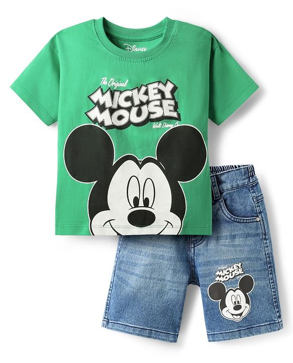 Babyhug Single Jersey Knit Half Sleeves T-Shirt & Shorts With Camouflage Print - Grey & Blue main image 0