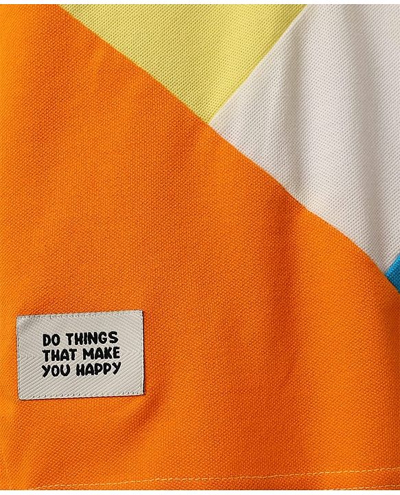 Pine Kids Cotton Knit Half Sleeves Cut & Sew Polo T-Shirt with Patch Detailing - Yellow