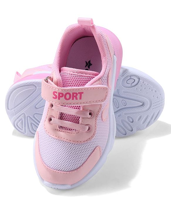 Cute Walk by Babyhug Velcro Closure Sneaker Shoes With Lace Detailing - Pink