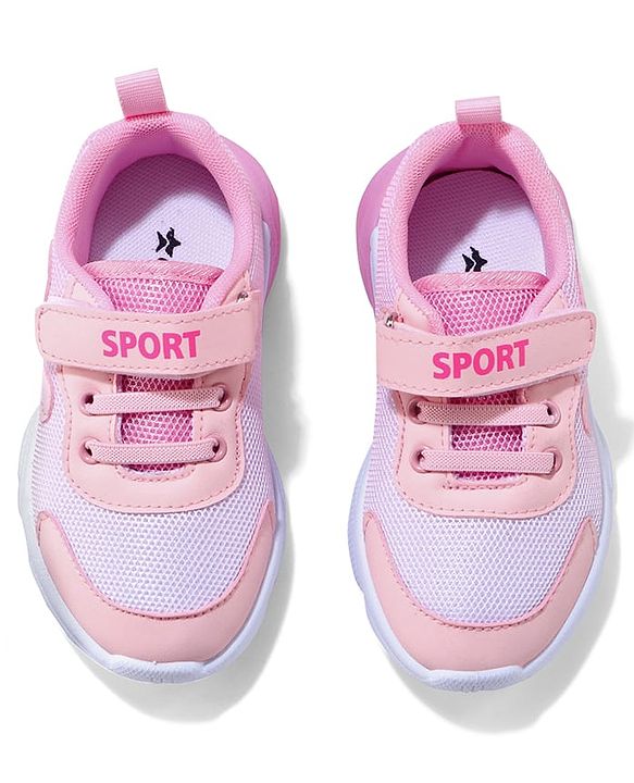 Cute Walk by Babyhug Velcro Closure Sneaker Shoes With Lace Detailing - Pink
