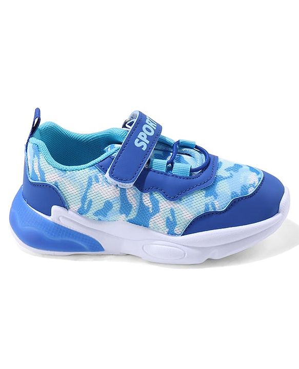 Cute Walk by Babyhug Sneaker with Velcro Closure & Camouflage Print - Blue