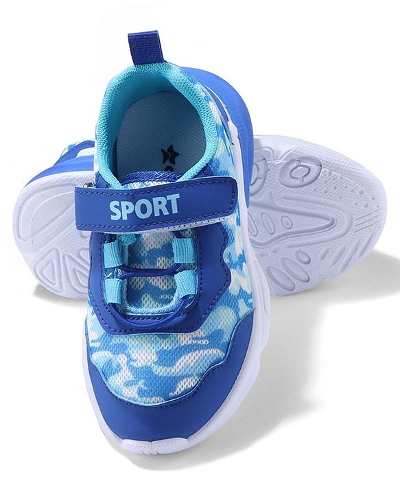 Cute Walk by Babyhug Sneaker with Velcro Closure & Camouflage Print - Blue