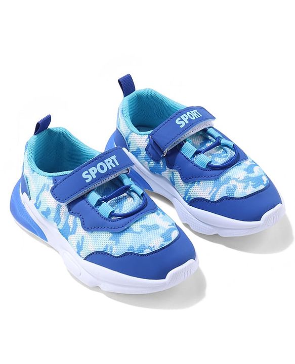 Cute Walk by Babyhug Sneaker with Velcro Closure & Camouflage Print - Blue