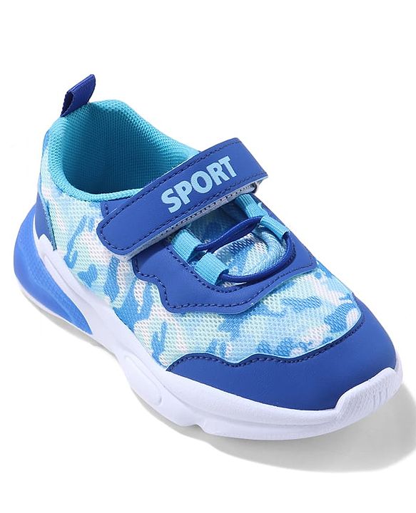 Cute Walk by Babyhug Sneaker with Velcro Closure & Camouflage Print - Blue